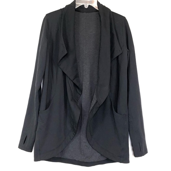 Lululemon That’s a Wrap Open Front Jacket Cardigan Black size 6 - Picture 6 of 14